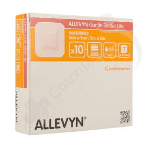 Allevyn Gentle Border Lite - 5x5 cm - 10 stuks
