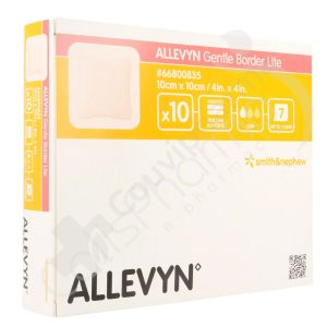 Allevyn Gentle Border Lite - 10x10 cm - 10 pièces
