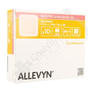Allevyn Gentle Border Lite - 7,5x7,5 cm - 10 pièces