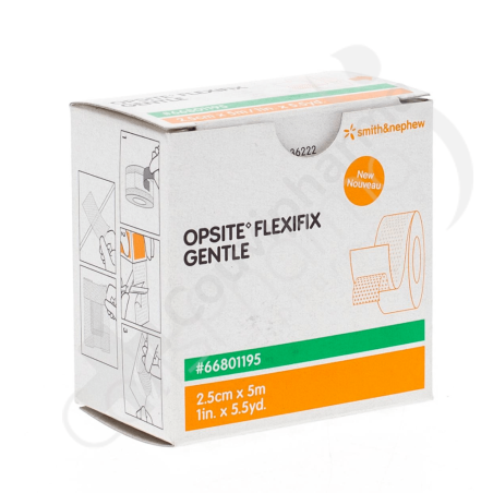Opsite Flexifix Gentle Rol 2,5 cm x 5 m - 1 stuk