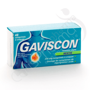 Gaviscon Goût Menthe - 48 comprimés à croquer