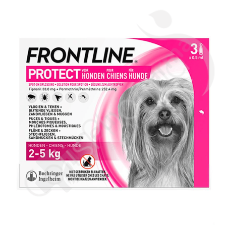 Frontline Protect Solution Pour Spot-On Chiens XS 2-5 kg - 3 pipettes de 0,5 ml