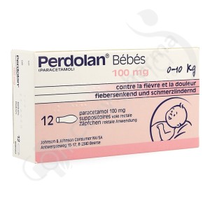 Perdolan Bébé 100 mg - 12 suppositoires