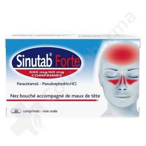 Sinutab Forte 500/60 mg - 20 comprimés
