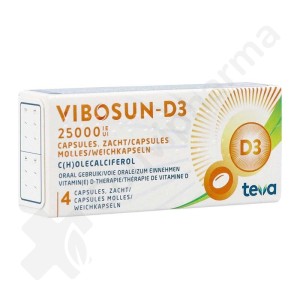 Vibosun-D3 25 000 UI - 4 capsules molles