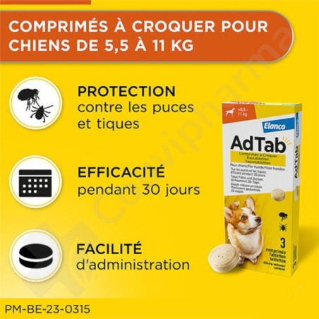 AdTab Chien 5,5kg - 11kg - 3 comprimés à croquer