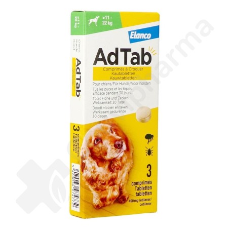 AdTab Chien 11kg - 22kg - 3 comprimés à croquer