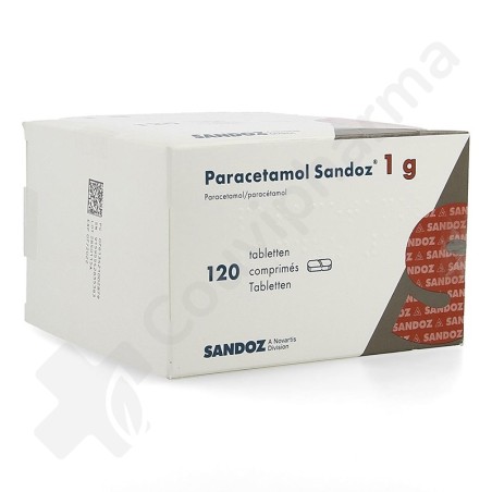 Paracétamol Sandoz 1 g - 120 comprimés Paracétamol Sandoz 1 g - 120 comprimés