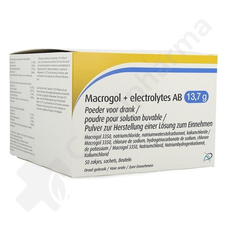 Macrogol + électrolytes AB 13,7 g - 50 sachets