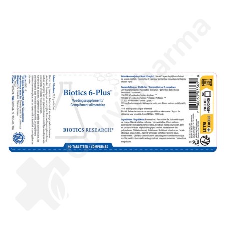 Biotics 6 Plus - 90 comprimés