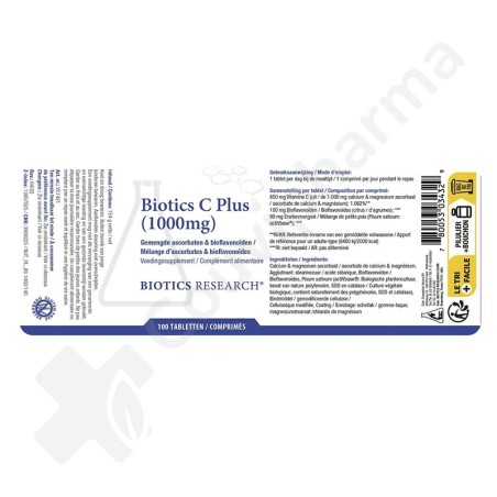 Biotics C Plus 1 g - 100 comprimés