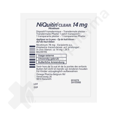 NiQuitin Clear 14 mg - 14 patchs