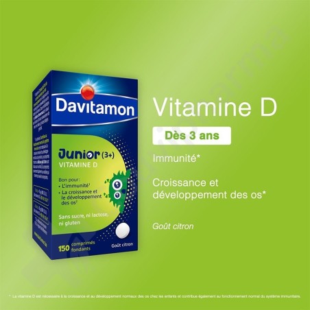 Davitamon Vitamine D Junior Citron - 150 comprimés