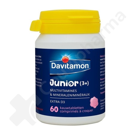 Davitamon Junior Multivitamines Framboise - 60 comprimés