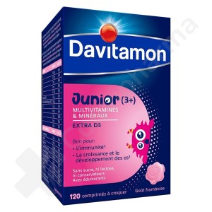 Davitamon Junior Multivitamines Framboise - 120 comprimés