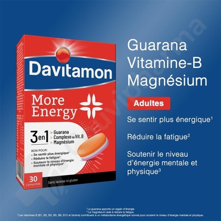 Davitamon More Energy 3 en 1 - 30 comprimés