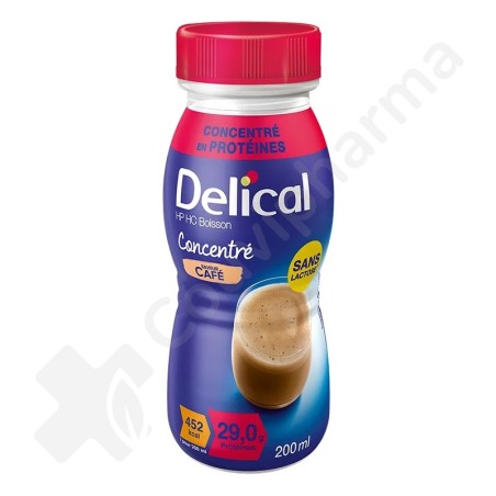 Delical Boisson Concentrée Protéinée HP/HC Sans Lactose Café - 4x200 ml