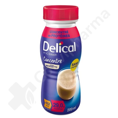 Delical Geconcentreerde Proteïnedrank HP/HC Lactosevrije Hazelnoot - 4x200 ml