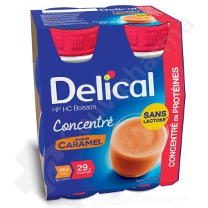 Delical Boisson Concentrée Protéinée HP/HC Sans Lactose Caramel - 4x200 ml