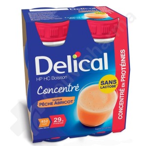 Delical Geconcentreerde Proteïnedrank HP/HC Lactosevrije Perzik Abrikoos - 4x200 ml