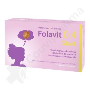 Folavit 0,4 mg Start Vitaminen Zwangerschap - 90 tabletten