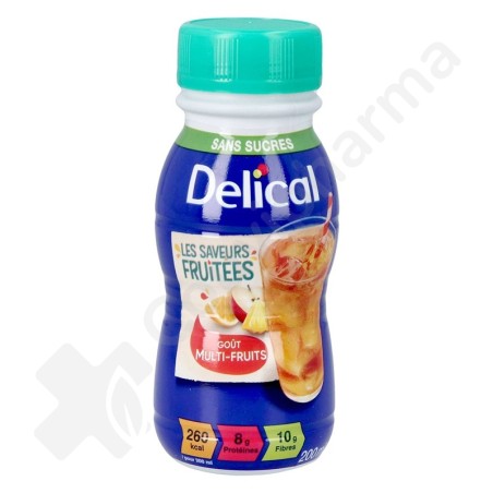 Delical Boisson Fruitée Sans Sucres Multi-Fruits - 4x200 ml