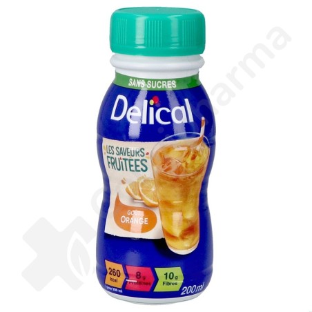 Delical Fruitige Drank Suikervrij Sinaasappel - 4x200 ml