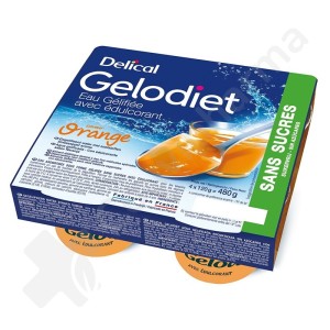 Delical Gelodiet Eau Gélifiée Sans Sucres Orange - 4x120 g