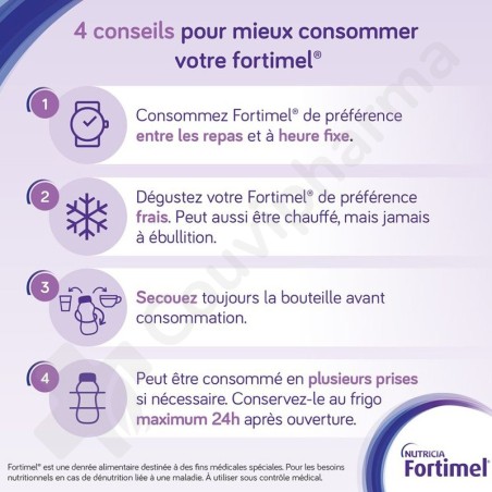 Fortimel Energy Multi Fibre Aardbei - 4x200 ml
