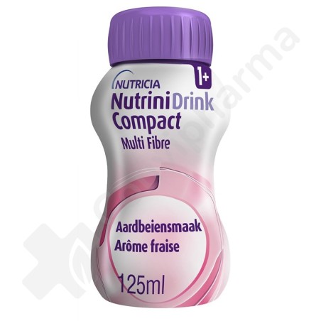 NutriniDrink Compact Multi Fibre Fraise - 4x125 ml