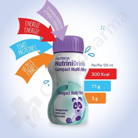NutriniDrink Compact Multi Fibre Neutre - 4x125 ml