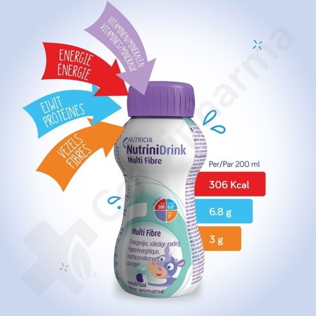 NutriniDrink Multi Fibre Vanille - 200 ml