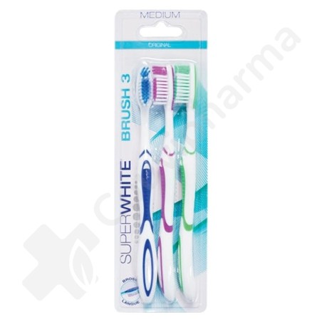 Superwhite Brosse à Dents Medium - 3 pièces