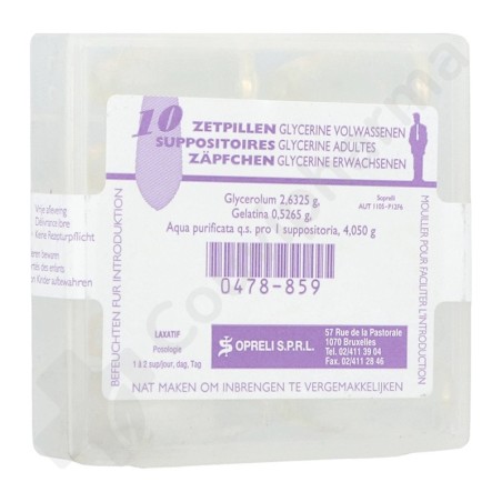 Glycerine Sopreli - 10 suppositoires