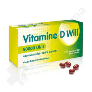 Vitamine D Will 50 000 UI - 4 capsules molles