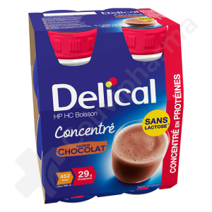 Delical Boisson Concentrée Protéinée HP/HC Sans Lactose Chocolat - 4x200 ml