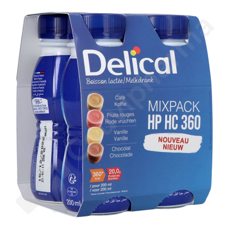 Delical Boisson Lactée HP-HC 360 Mix Pack - 4x200 ml