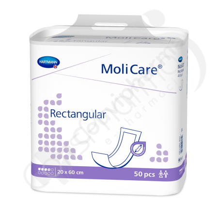 Molicare Rectangular 4 Gouttes 20 x 60 cm - 50 couches rectangulaires intraversables
