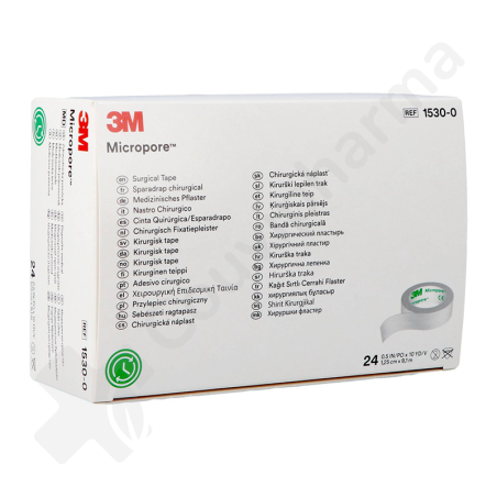 Micropore 3M Sparadrap microporeux 1,25 cm x 9,1 m - 24 sparadraps