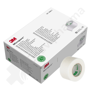 Micropore 3M Sparadrap microporeux 2,5 cm x 9,1 m - 12 sparadraps