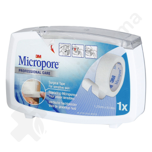 Micropore 3M Dévidoir - Sparadrap microporeux - 1,25 cm x 9,14 m