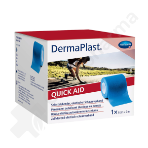 DermaPlast Quick Aid Pansement Bleu 6 cm x 2 m - 1 rouleau