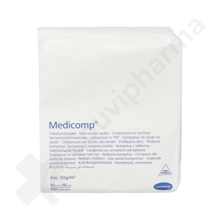 Medicomp 10 cm x 10 cm 4 Plis Non-Stérile - 100 pièces