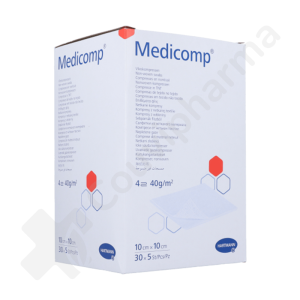 Medicomp 10 cm x 10 cm 4 Plis Stérile - 30 x 5 pièces