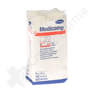 Medicomp 5 cm x 5 cm 4 Plis Non-Stérile - 100 pièces