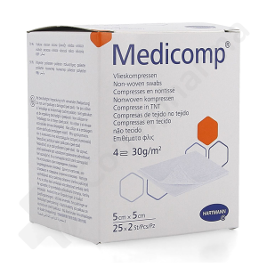 Medicomp 5 cm x 5 cm 4 Plis Stérile - 25 x 2 pièces