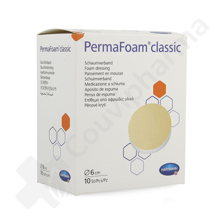 PermaFoam Classic 6 cm Rond - 10 pansements