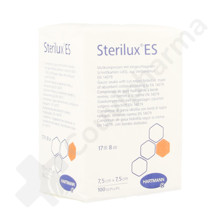 Sterilux ES 7,5 x 7,5 cm 8 Plis Non-Stérile - 100 pièces