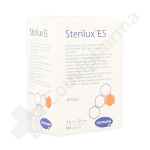 Sterilux ES 7,5 x 7,5 cm 8 Plis Non-Stérile - 100 pièces